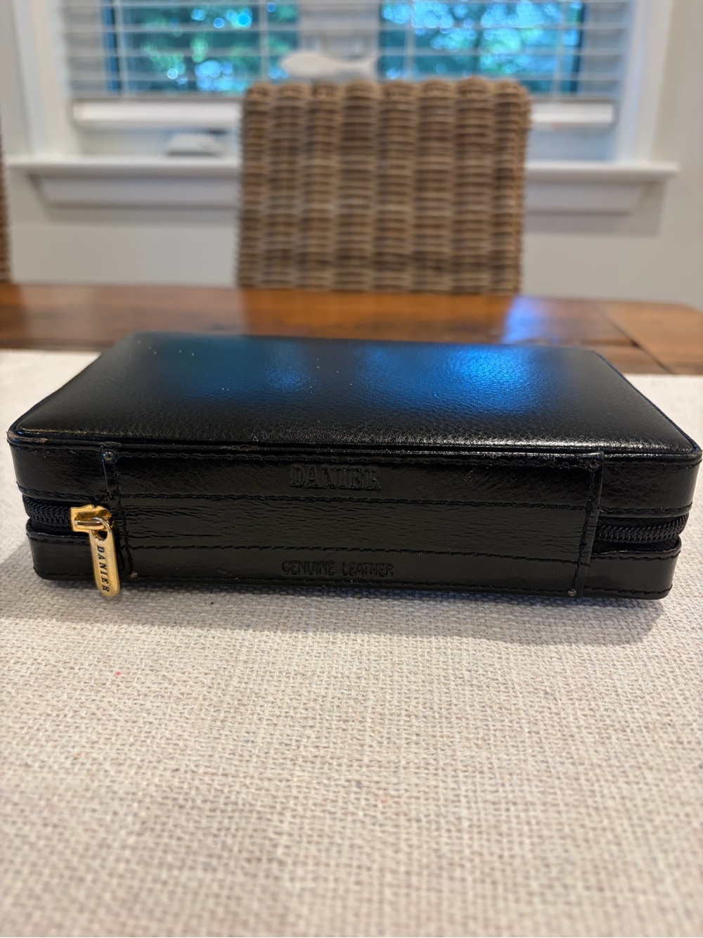 πͺDanier Black Leather Jewelry Travel or Organization Case - Picture 2 of 5